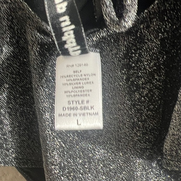 Dippin' Daisy's Mercury One Piece Swimsuit Sparkle Black beach resort Sz L NWT - Picture 9 of 10